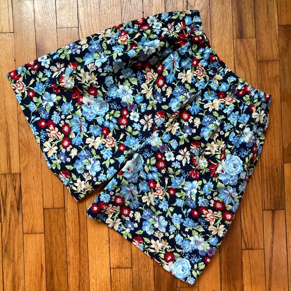 High Waisted Paper Bag Floral Shorts